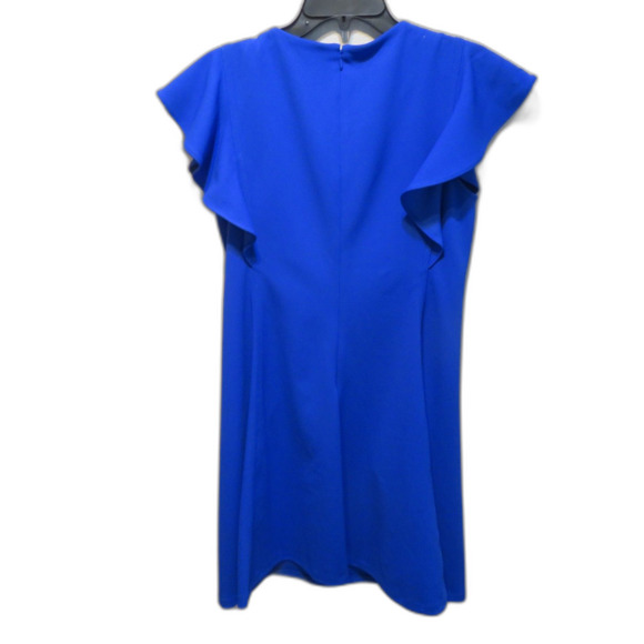 Andrew Marc Crewneck Sleeveless Flare Mini Dress Ruffles - Picture 2 of 6